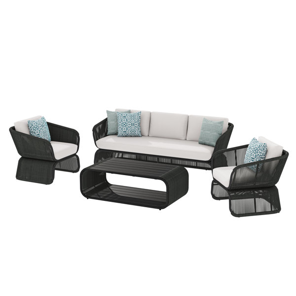 Harper 4 Piece Sofa Seating Group with Cushions Joss & Main